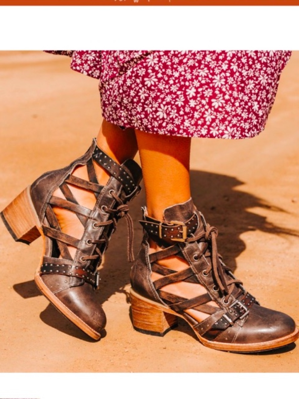 Freebird by Steven Cheyenne Multi Strap Lace Up Leather Bootie Sandal
Size 9